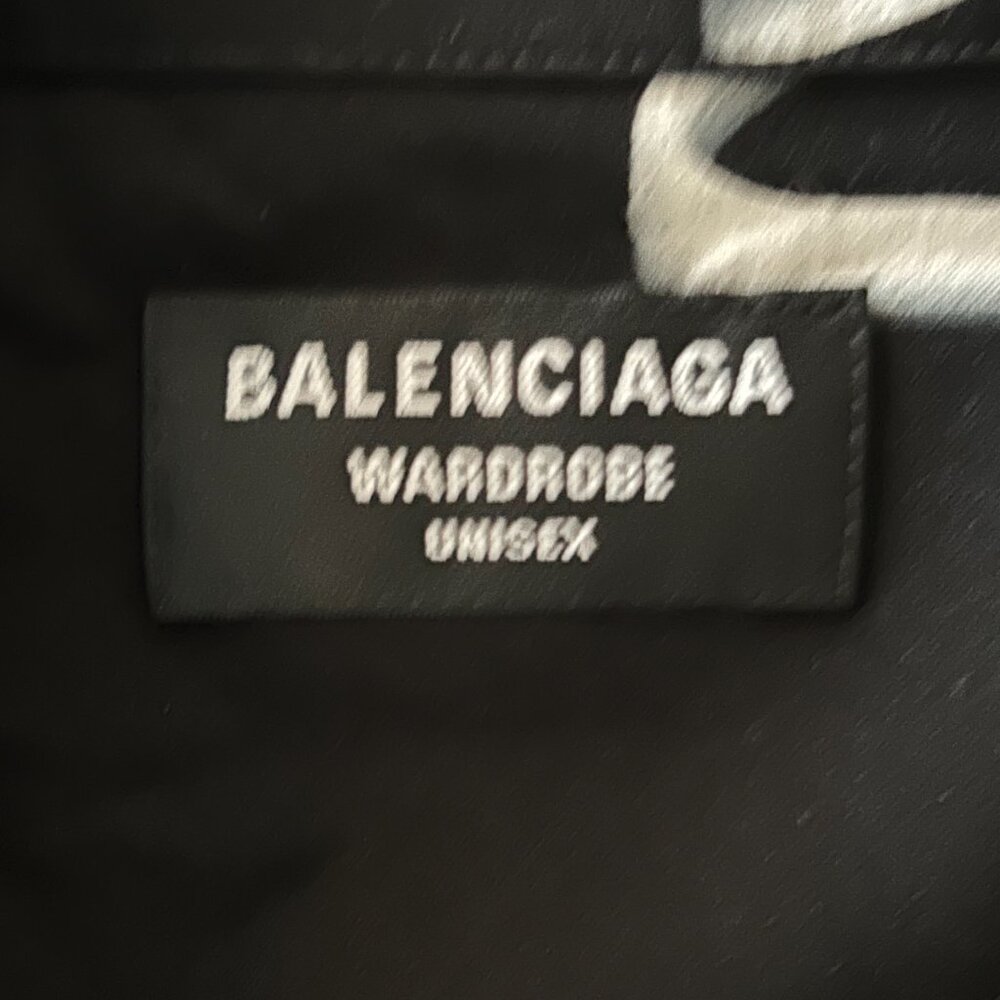 Balenciaga Black & White Script Button Up Shirt - image 3